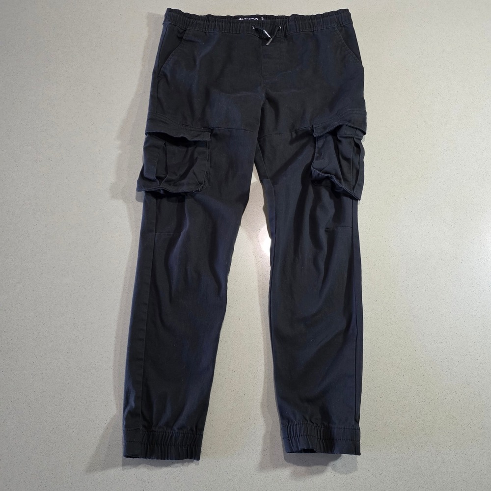 Mossimo Black Cargo Jogger Pants Stretch Cotton Size XL 18 Utility Casual